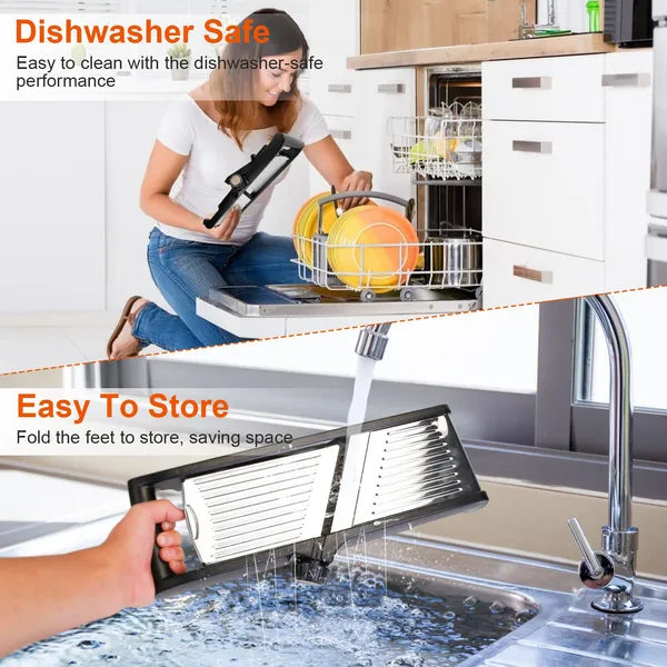 Mandoline Food Slicer With Adjustable Built - In Blades