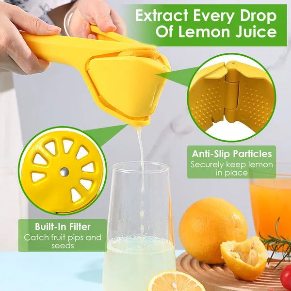 Manual Lemon Squeezer With Fold Flat Design And Sideways Pivot Leverage