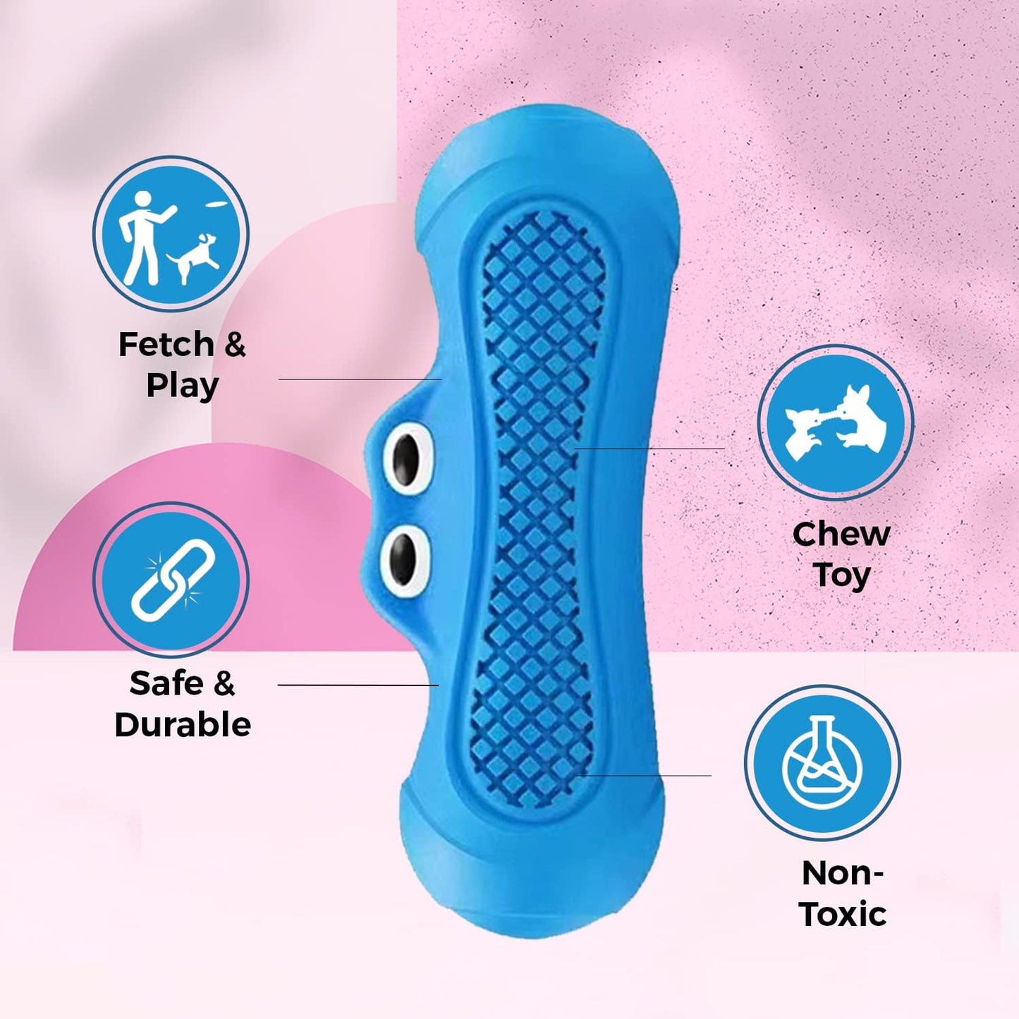 Natural Rubber Squeaky Dental Chew Toy for Dogs