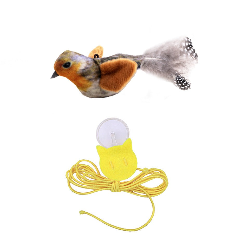 Cat Sound Bird Toy with Catnip – Hanging Interactive Plush Toy (Random Color)