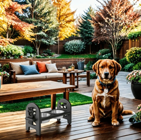 Adjustable Elevated Pet Bowl Stand – Durable Recycled HDPE, Travel Ready