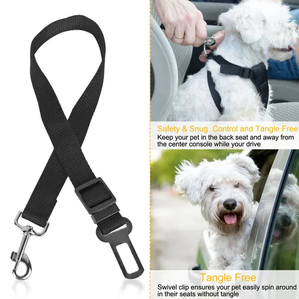 2-Pack Adjustable Dog Seat Belt Leash for Car Safety