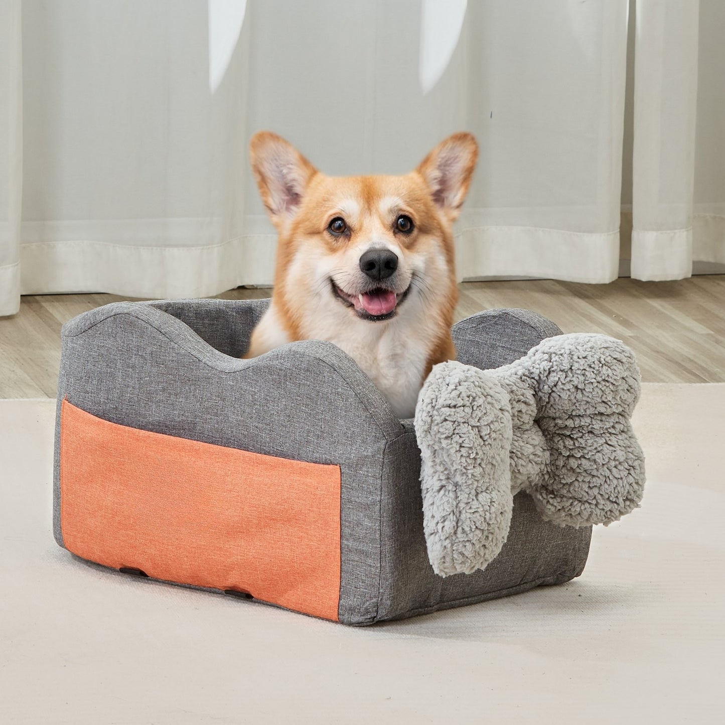 Center Console Dog Booster Car Seat for Small Dogs up to 8 lbs