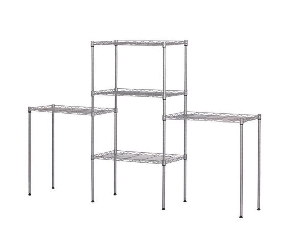 Adjustable Carbon Steel Storage Rack With Mesh Shelves