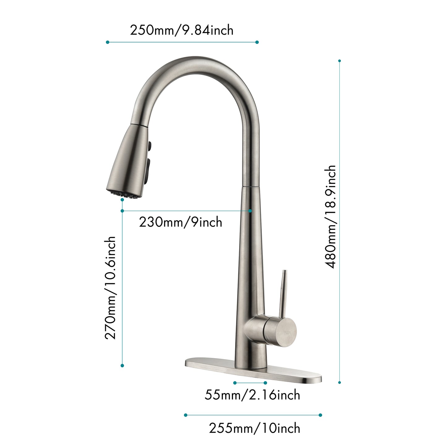High Curvature Single Handle Kitchen Sink Faucet