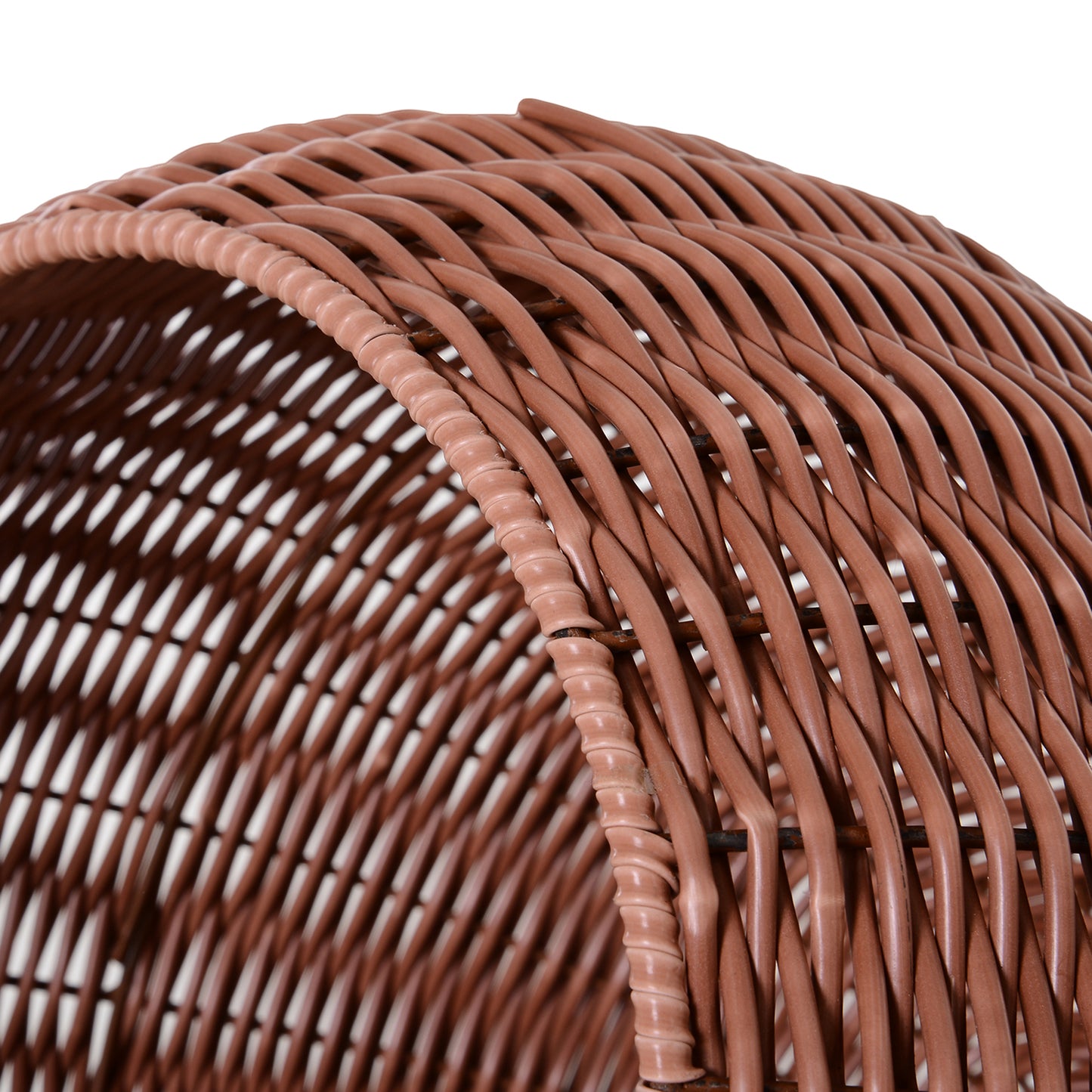 Rotating Elevated Cat Pod Bed with Woven Basket and Cushion