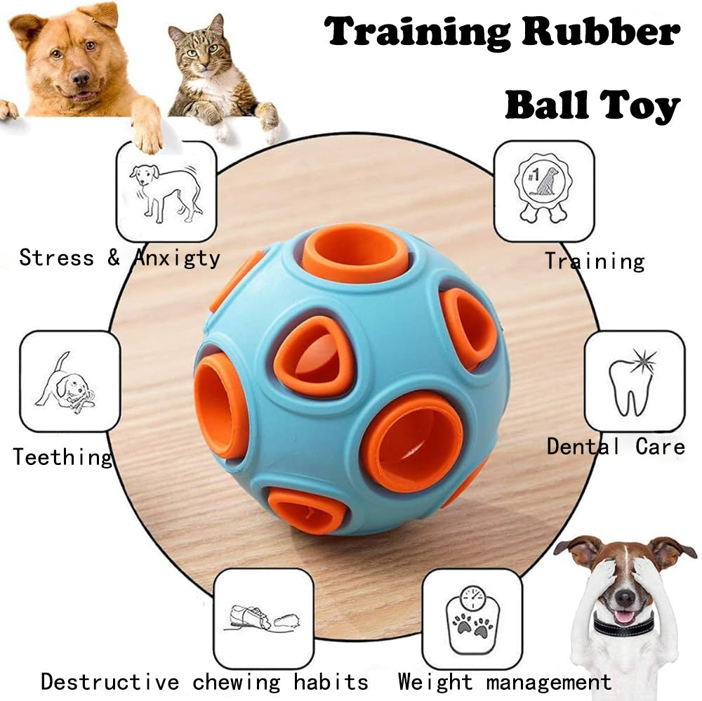 Dog Rubber Jingle Ball Set with Built-In Bell – Interactive Chew & Fetch Toy (2-Pack)