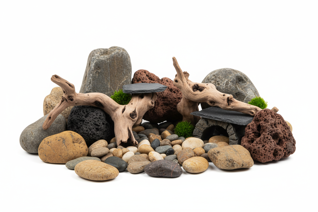 Decorative rocks & wood