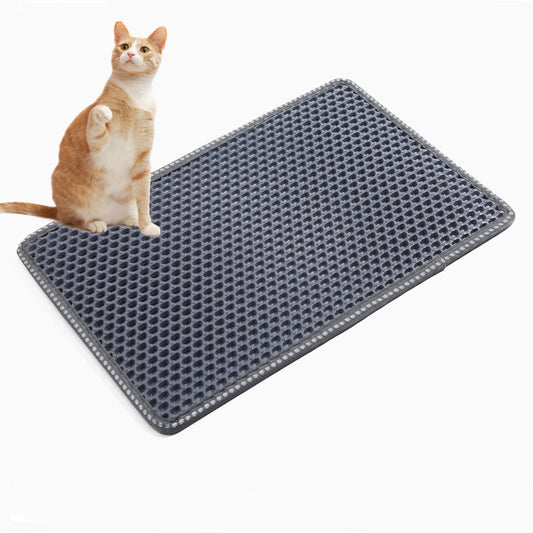Double Layer Cat Litter Trapping Mat with Waterproof EVA Base