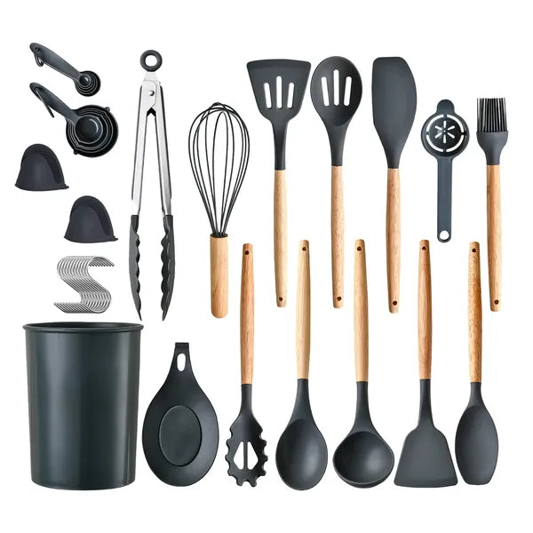 35 Piece Silicone Kitchen Utensil Set With Holder