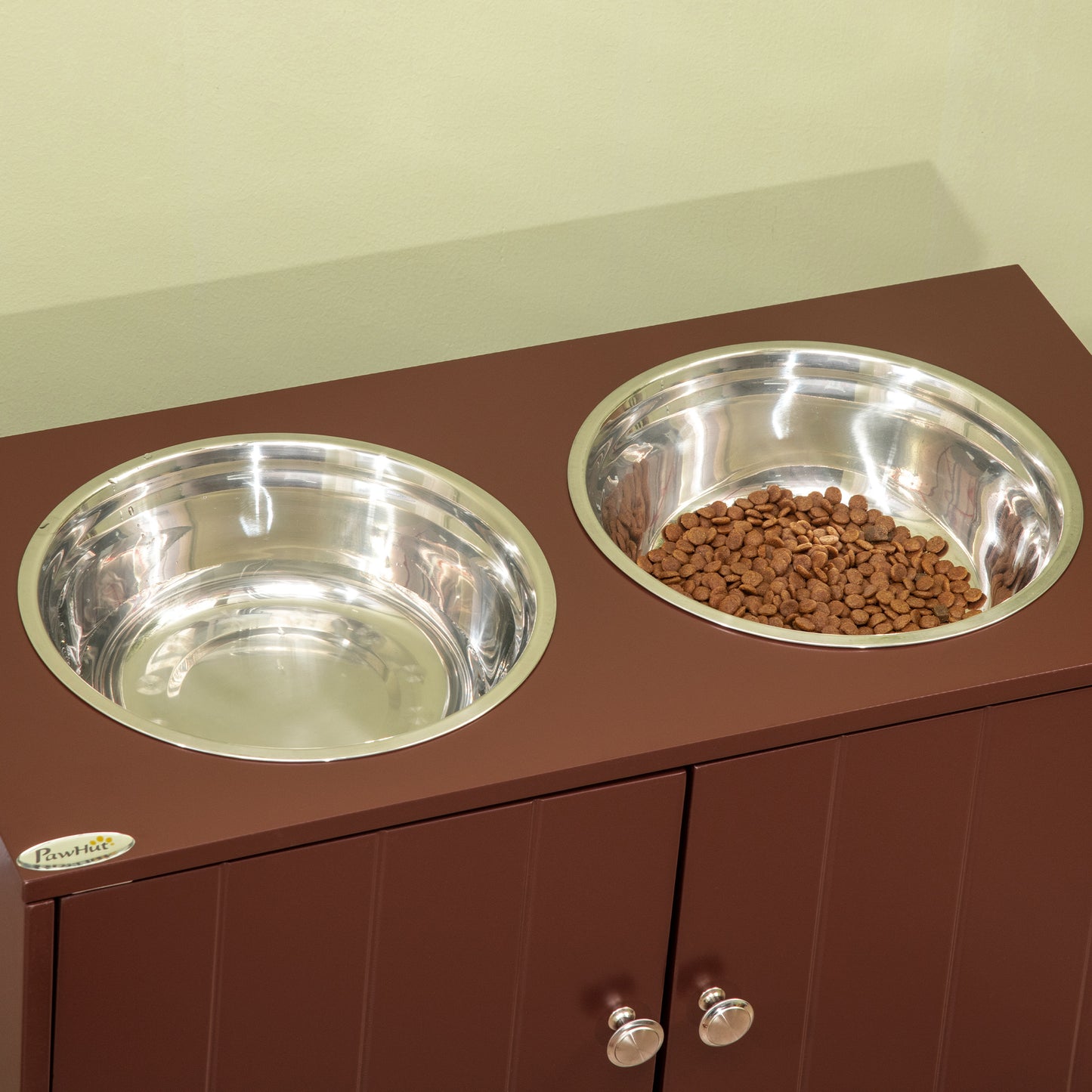Elevated Dog Bowls with Storage Cabinet – Raised Dog Feeding Station for Large Dogs