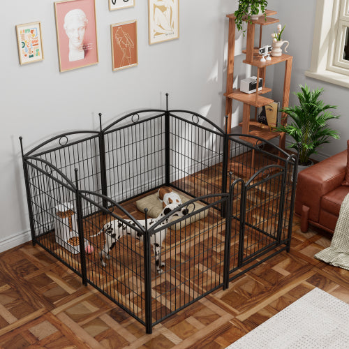 32 Inch 8 Panel Heavy Duty Metal Dog Playpen with Door
