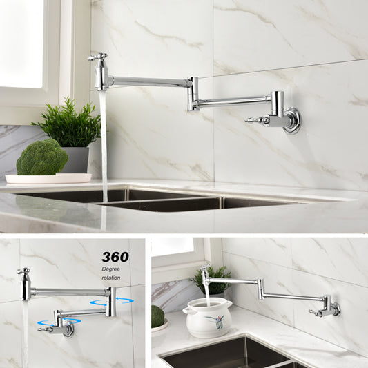 Wall Mount Folding Pot Filler Kitchen Faucet