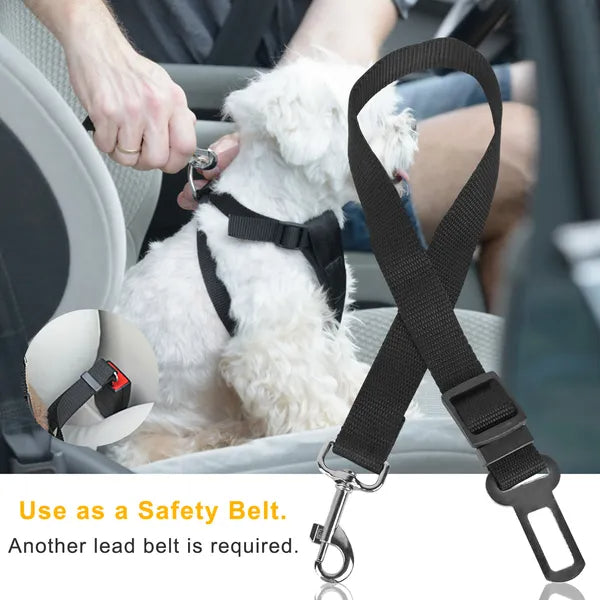 2-Pack Adjustable Dog Seat Belt Leash for Car Safety