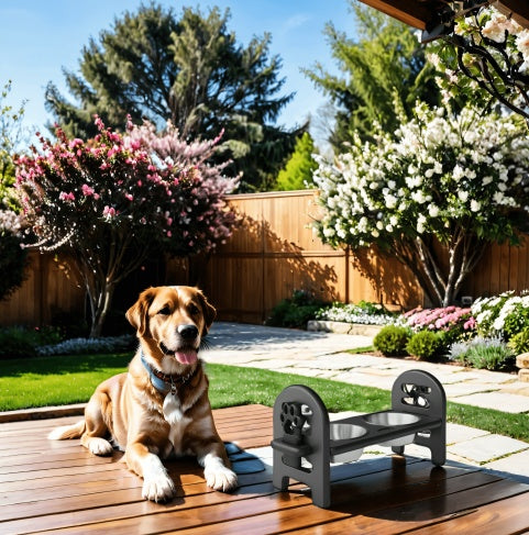 Adjustable Elevated Pet Bowl Stand – Durable Recycled HDPE, Travel Ready