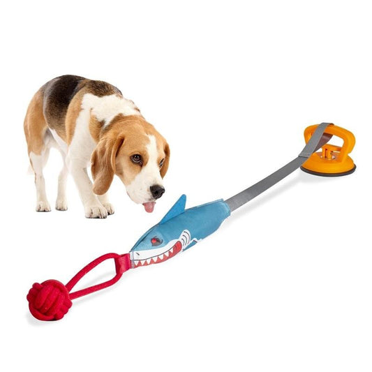 Shark Suction Tug Toy With Rope Ball For Interactive Dog Play
