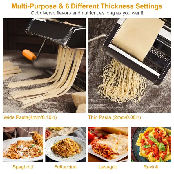 Stainless Steel Pasta Maker Machine With Adjustable Thickness