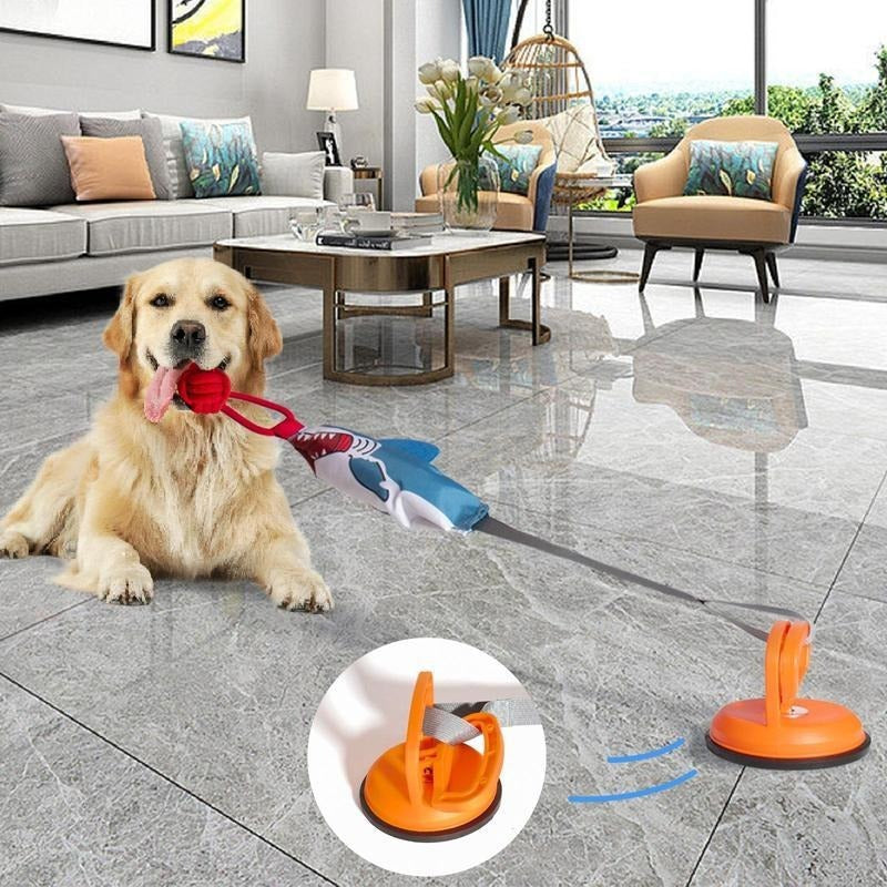 Shark Suction Tug Toy With Rope Ball For Interactive Dog Play