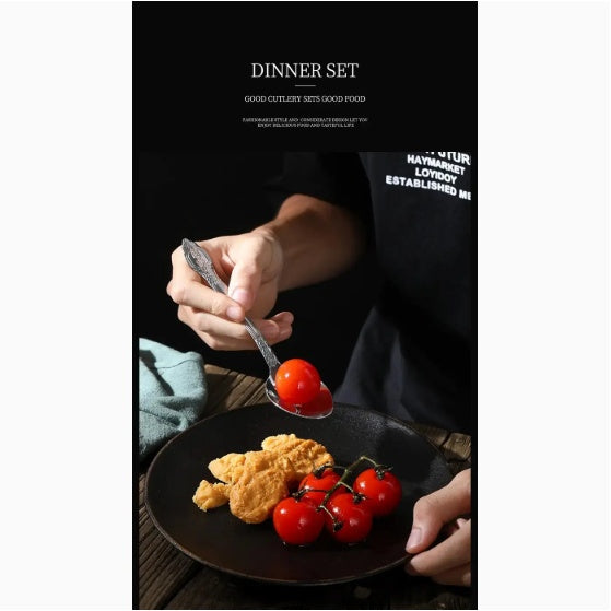 4 Piece Stainless Steel Flatware Set In Silver