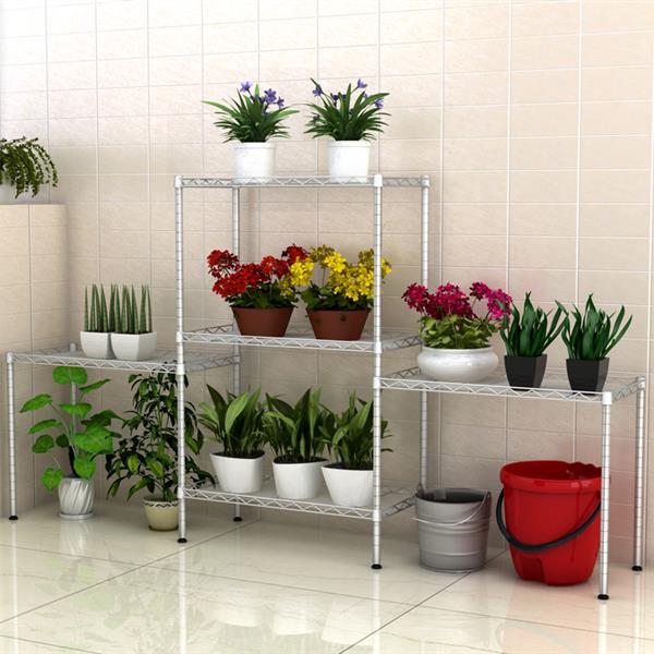 Adjustable Carbon Steel Storage Rack With Mesh Shelves