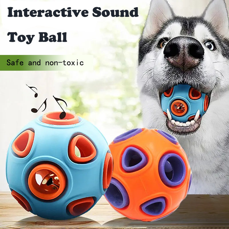 Dog Rubber Jingle Ball Set with Built-In Bell – Interactive Chew & Fetch Toy (2-Pack)