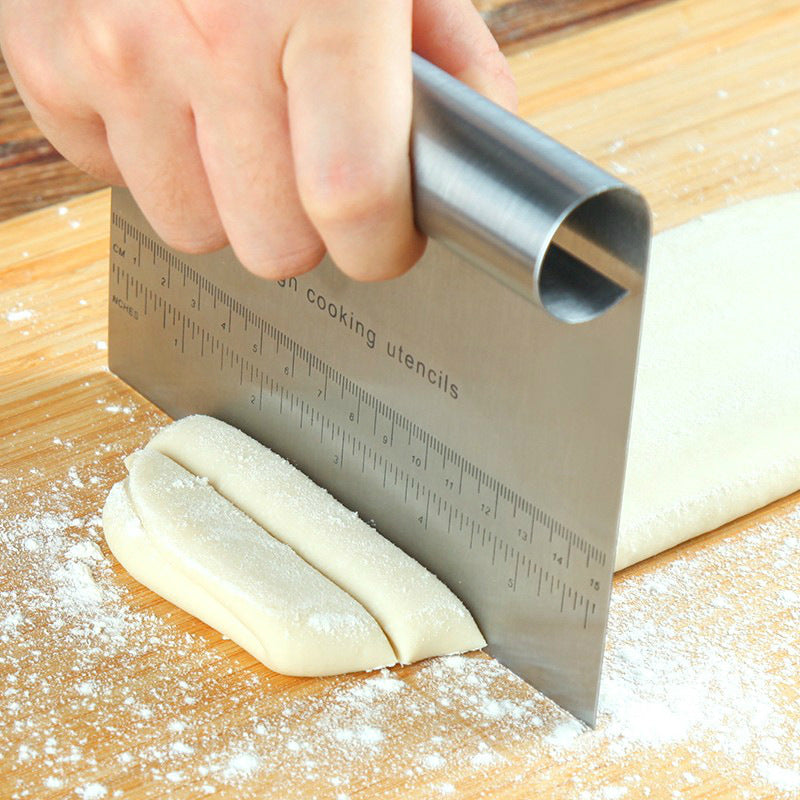 Stainless Steel Pastry Dough Scraper With Measurement Scale