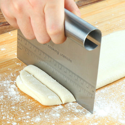 Stainless Steel Pastry Dough Scraper With Measurement Scale
