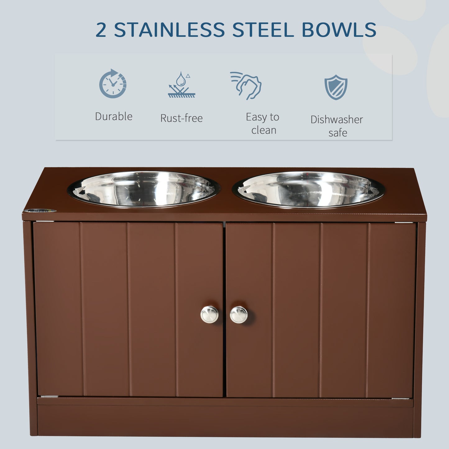 Elevated Dog Bowls with Storage Cabinet – Raised Dog Feeding Station for Large Dogs
