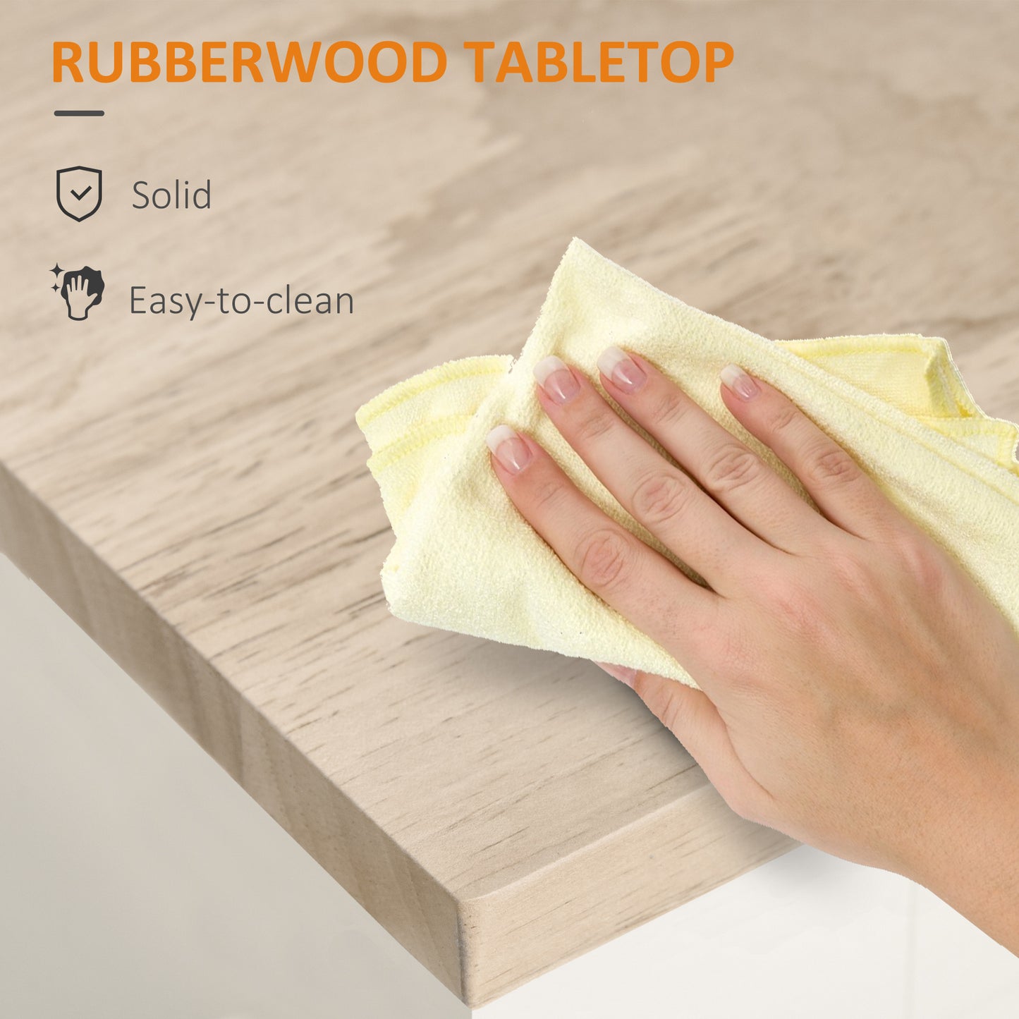 Kitchen Island Cart With Rubberwood Top And Adjustable Storage