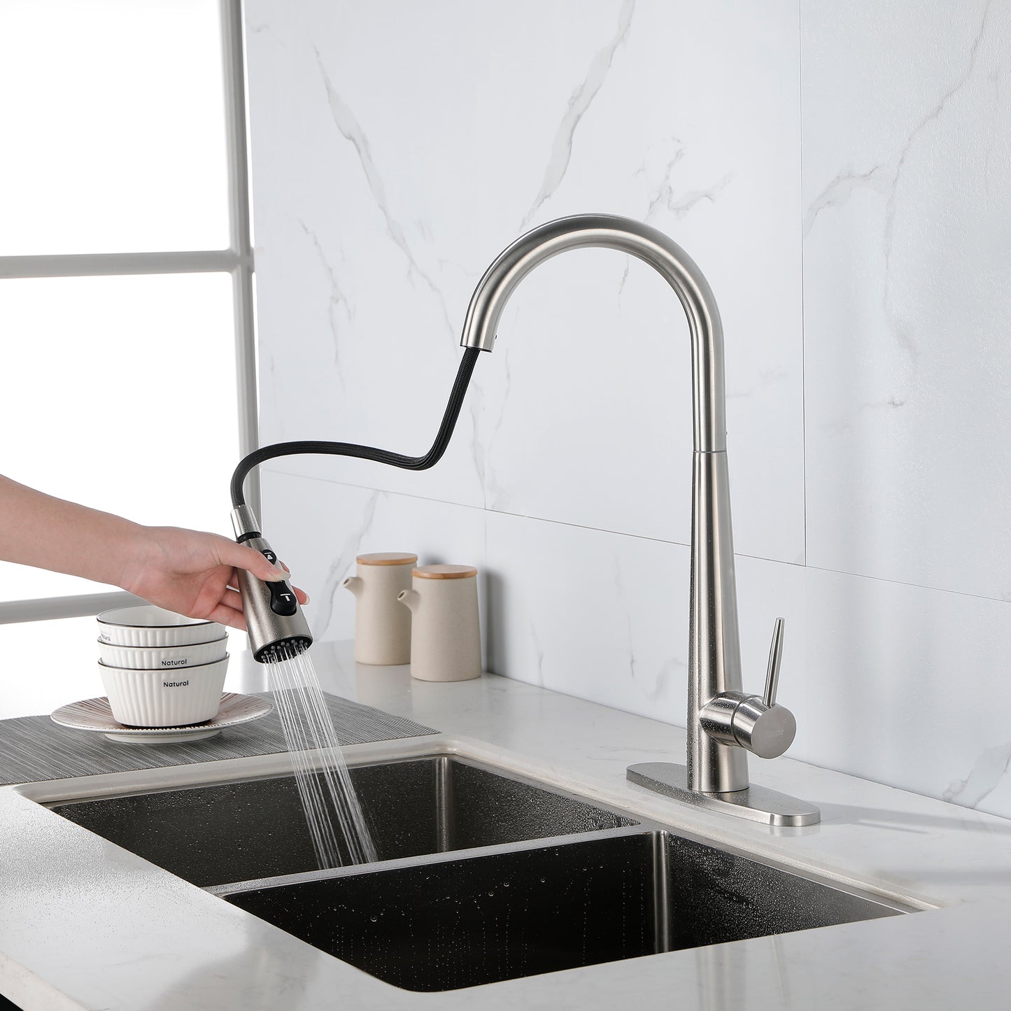 High Curvature Single Handle Kitchen Sink Faucet