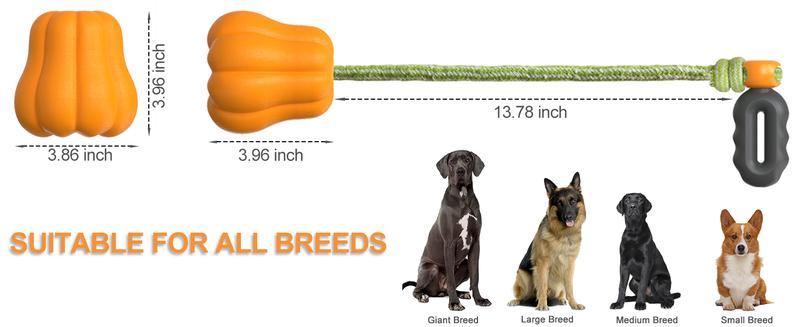 Long-Throw Pumpkin Rope Fetch Toy for Dogs – Interactive Tug & Dental Chew