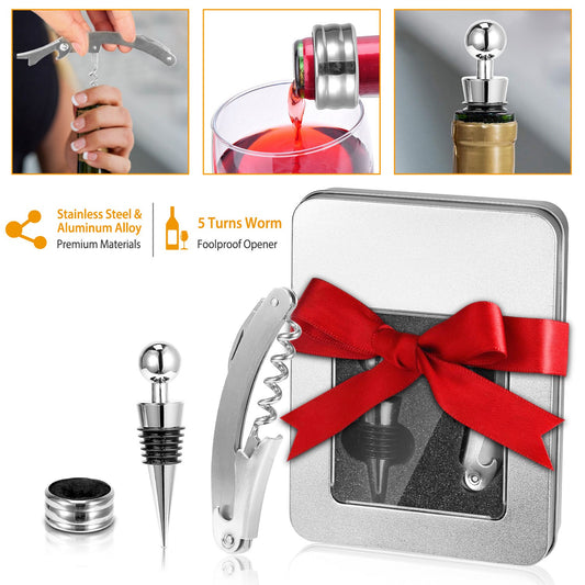 3 Piece Corkscrew Wine Bottle Opener Set