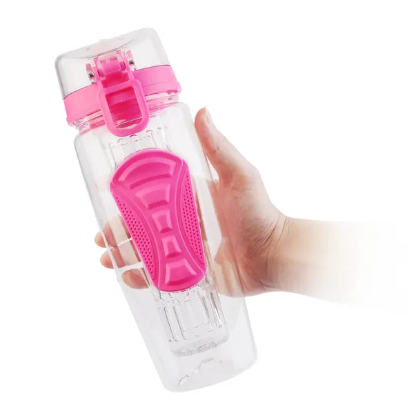 32oz Fruit Infuser Water Bottle With Flip Top Lid And Anti Slip Grip