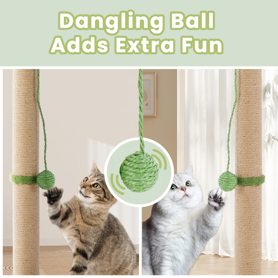 Palm Tree Cat Scratching Post with Dangling Ball – Tall Sisal Scratcher for Indoor Cats