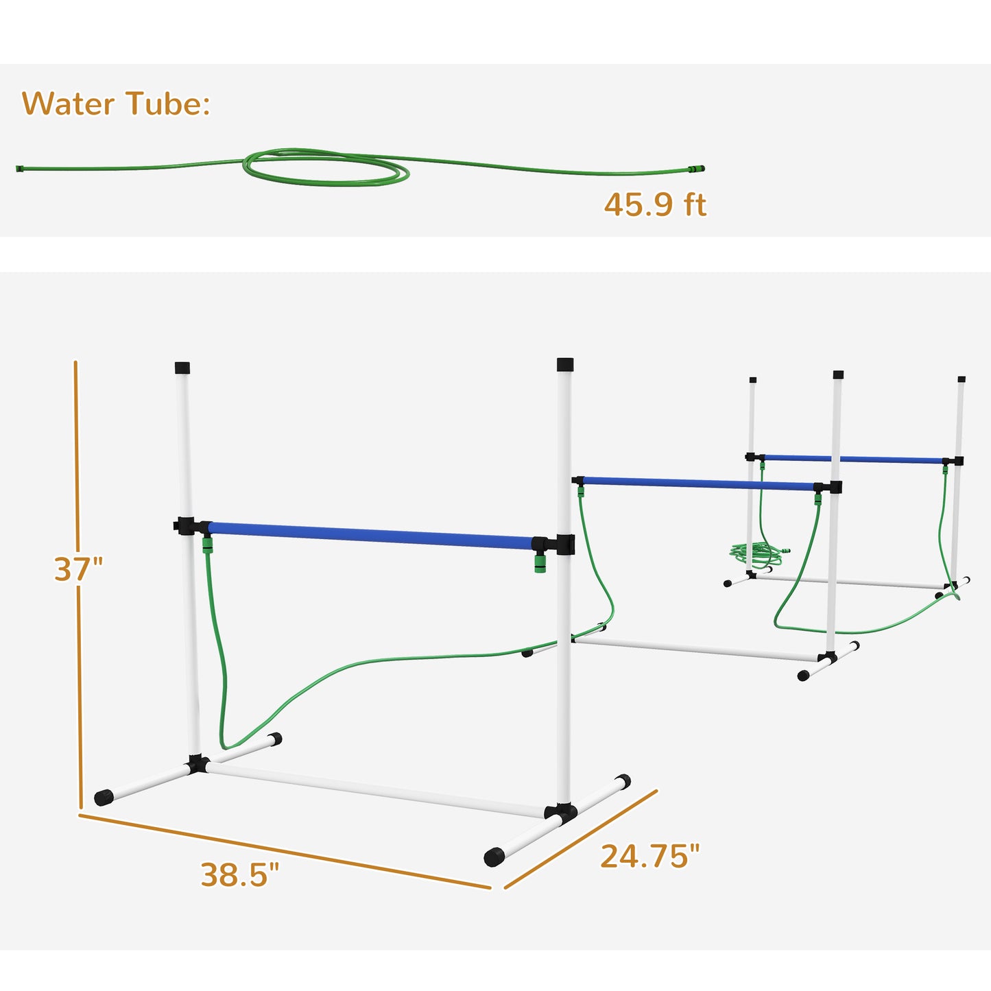 4-Piece Dog Agility Training Hurdle Set with Water Spray Tube