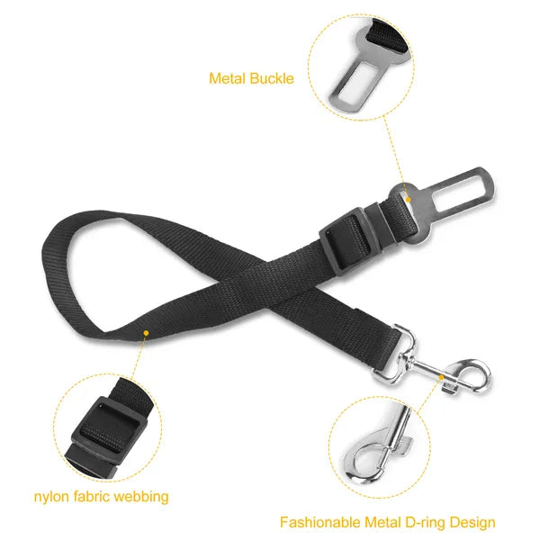 2-Pack Adjustable Dog Seat Belt Leash for Car Safety