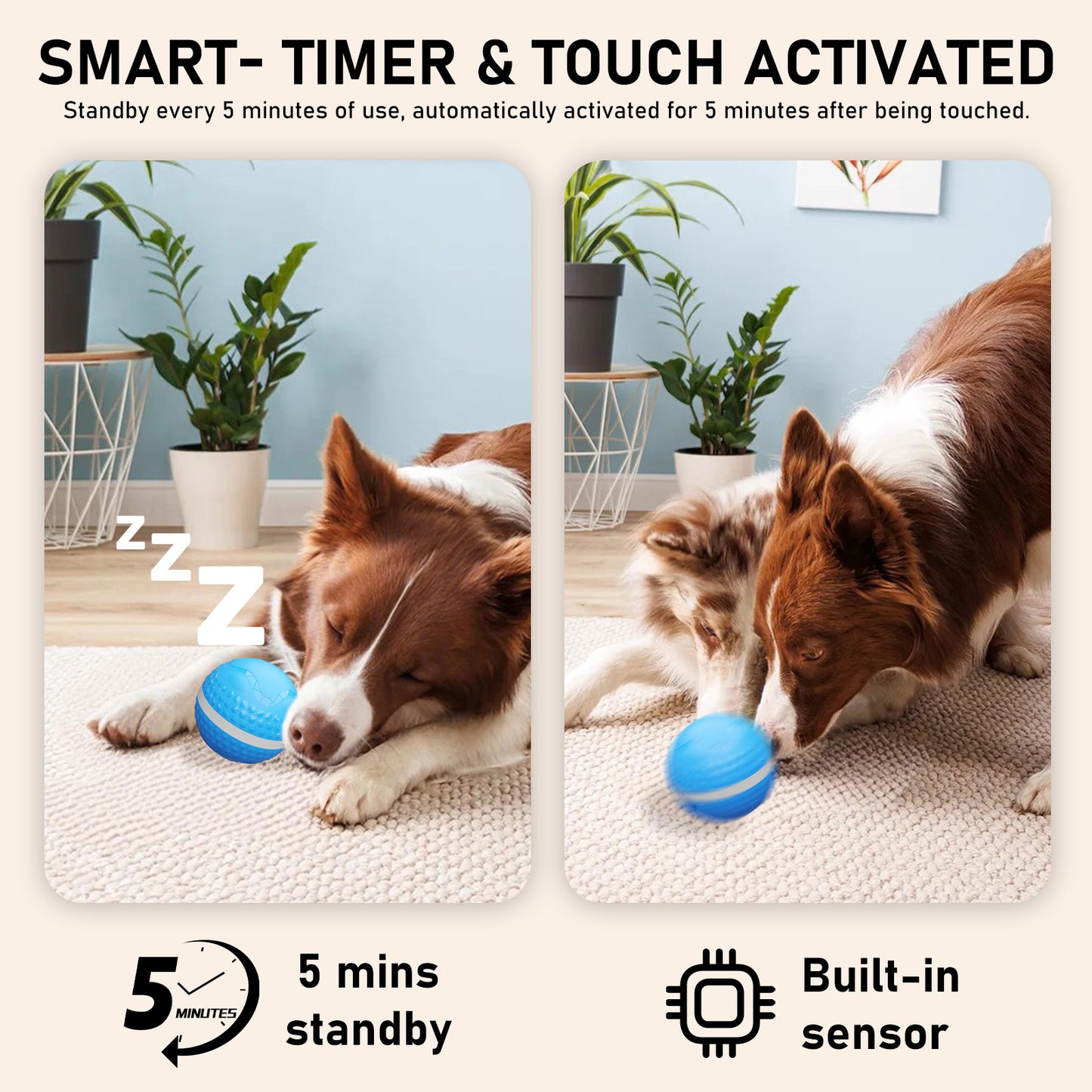 Smart Interactive Motion-Activated Rolling Ball Dog Toy