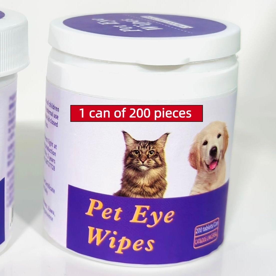 Pet Eye Wipes for Dogs & Cats – 200 Count Tear Stain & Eye Cleaning Wipes