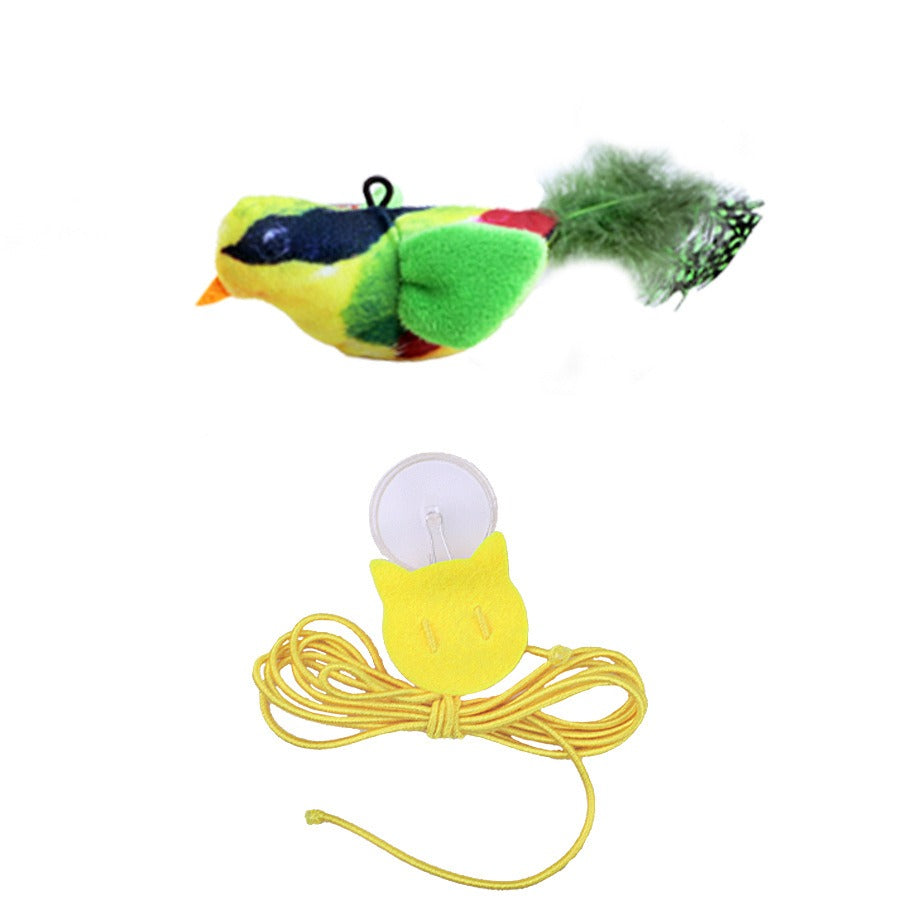 Cat Sound Bird Toy with Catnip – Hanging Interactive Plush Toy (Random Color)
