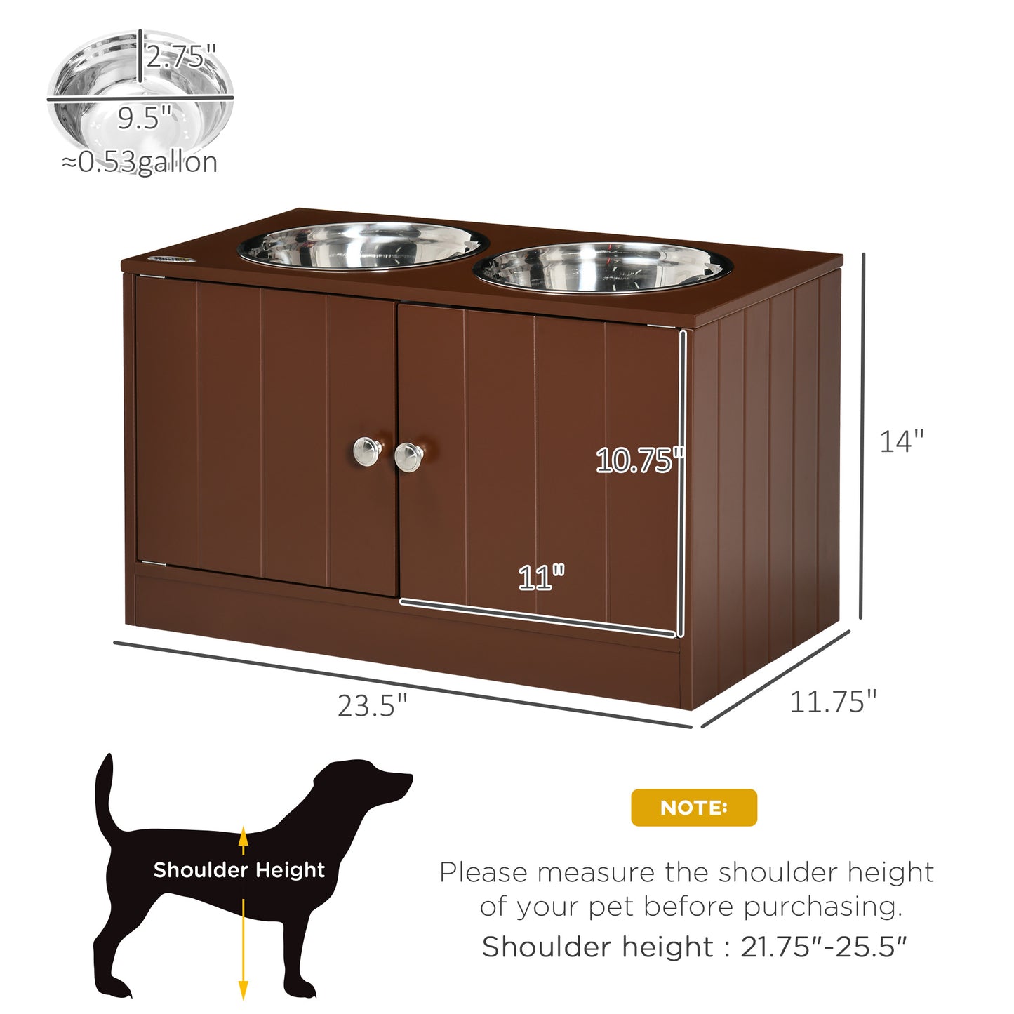 Elevated Dog Bowls with Storage Cabinet – Raised Dog Feeding Station for Large Dogs