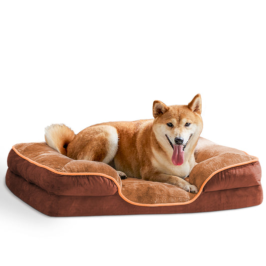 Orthopedic Memory Foam Dog Bed with Washable Cover and Non Slip Base