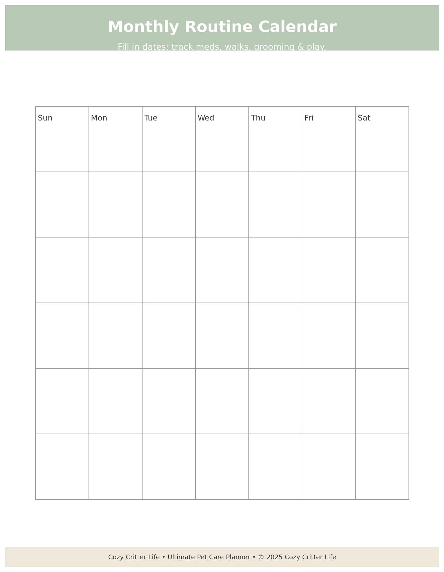 Ultimate Pet Care Planner (Printable & Editable) | Cozy Critter Life