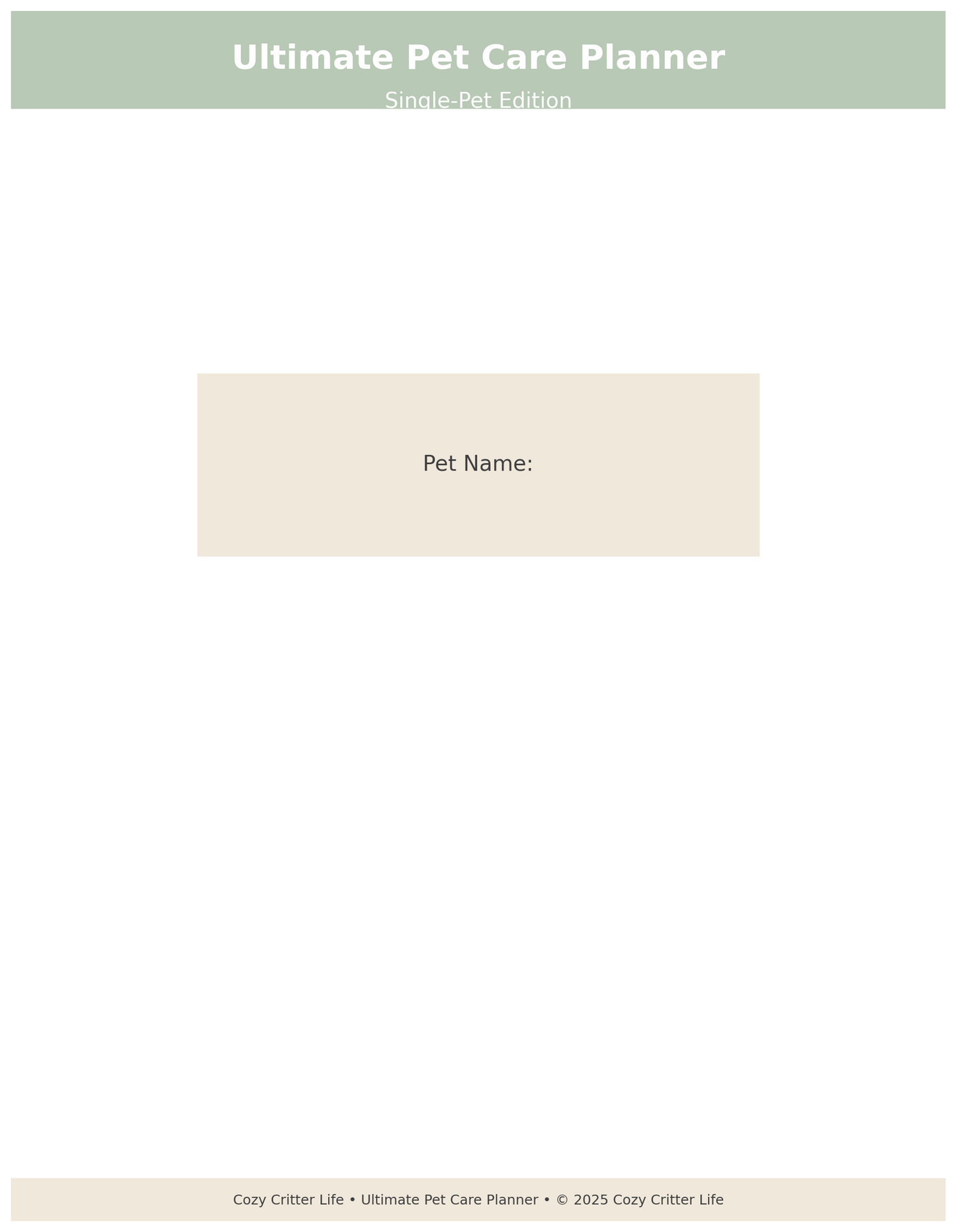 Ultimate Pet Care Planner (Printable & Editable) | Cozy Critter Life