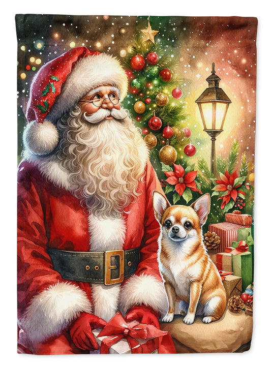 Chihuahua and Santa Claus Garden Flag-0