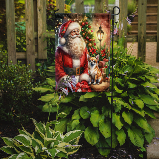 Chihuahua and Santa Claus Garden Flag-1