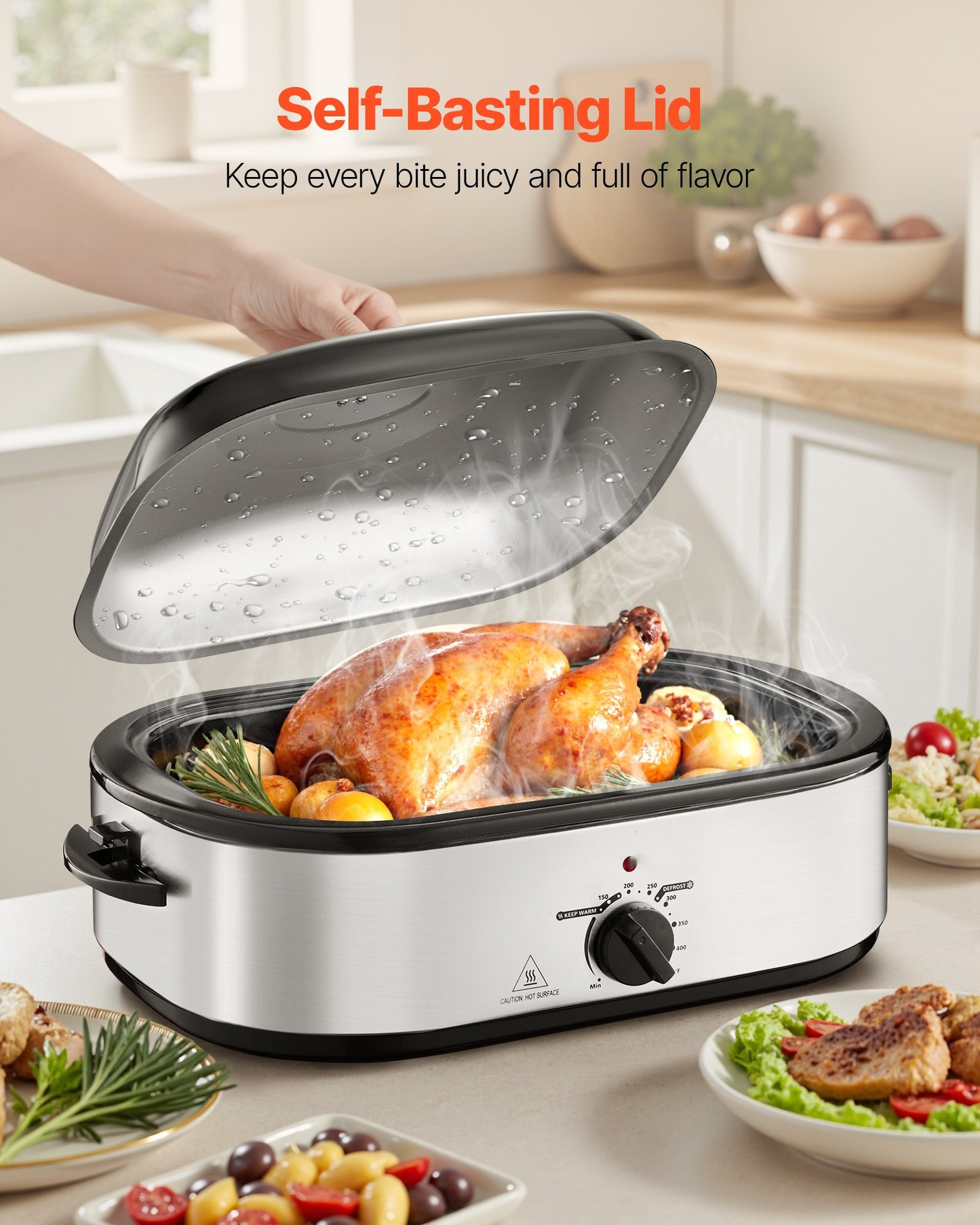 14QT Electric Roaster Oven With Self Basting Lid