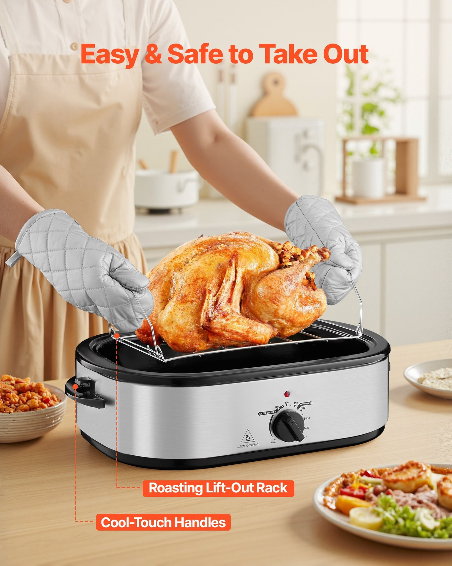 14QT Electric Roaster Oven With Self Basting Lid