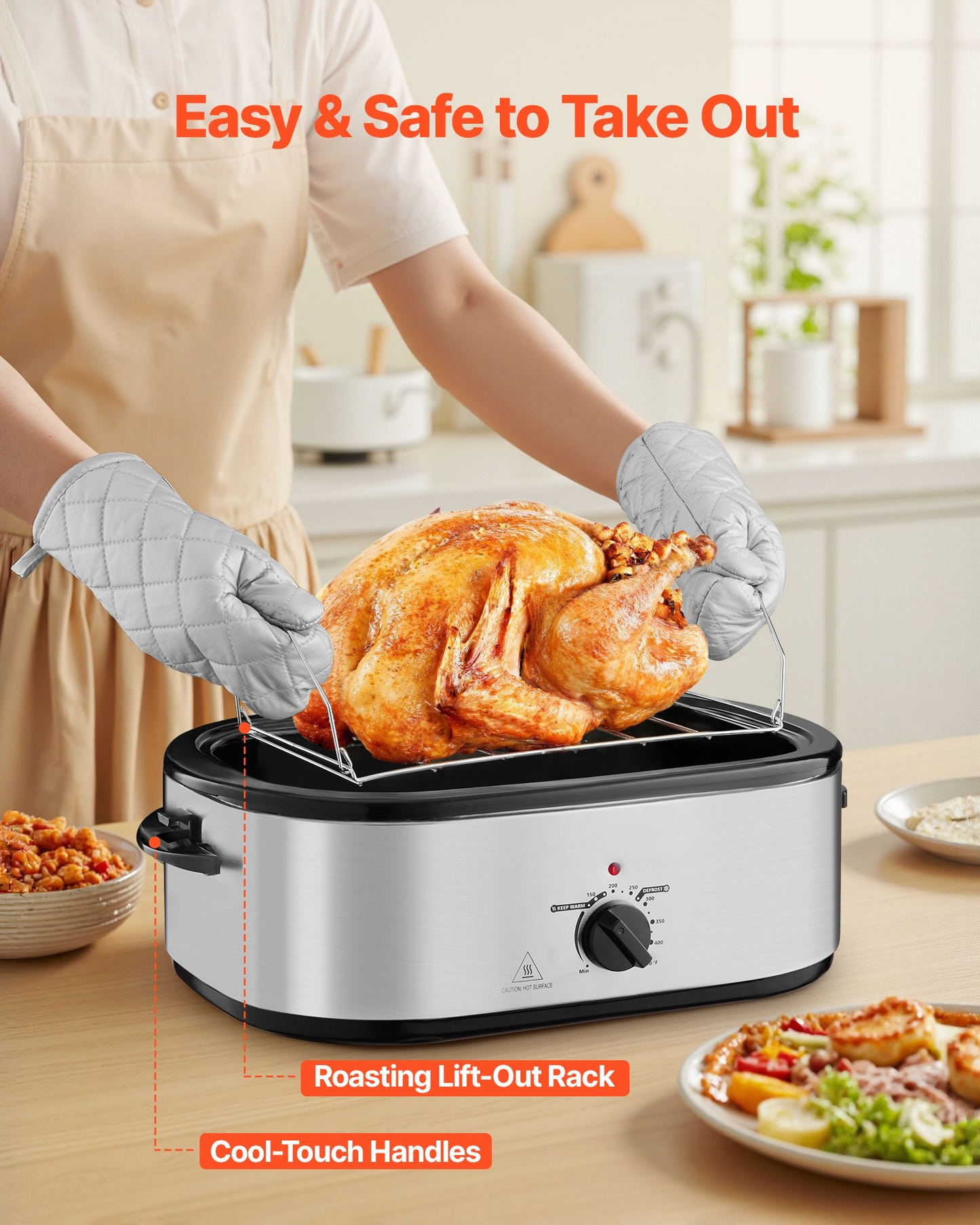 22QT Electric Roaster Oven With Self Basting Lid