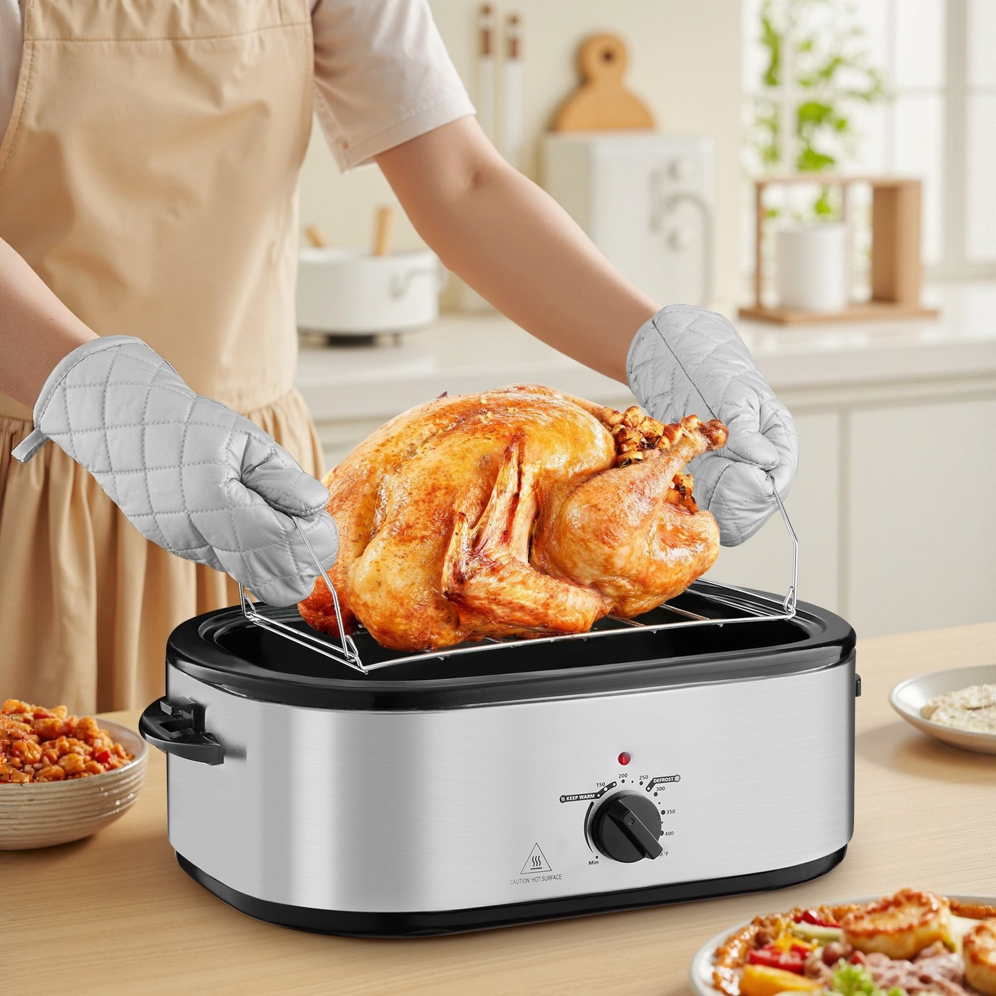 22QT Electric Roaster Oven With Self Basting Lid