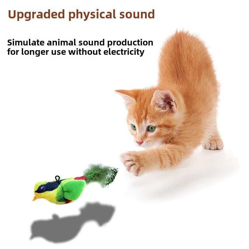 Cat Sound Bird Toy with Catnip – Hanging Interactive Plush Toy (Random Color)